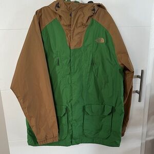 The North Face Men's Green/Brown Performance Windbreaker Parka Jacket Mens XL